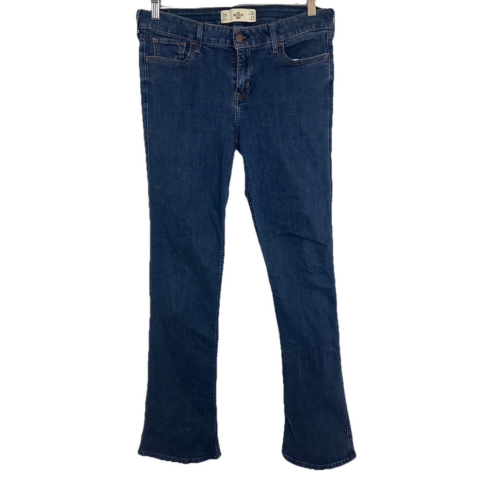 Hollister Women's 11 Regular Bootcut Medium Wash Blue Jeans Mid Rise Denim
